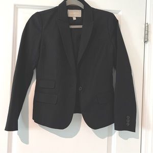 Banana Republic Blazer Womens 4 Black Cotton 2 Button Jacket Lined